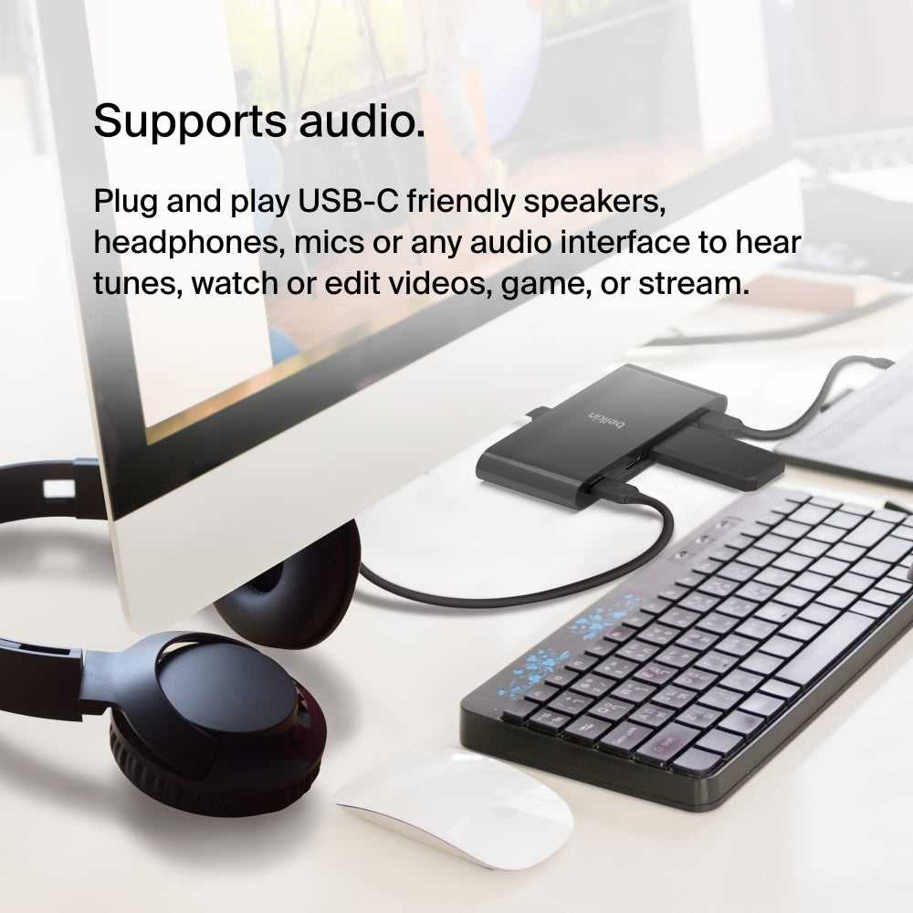 موزع منافذ USB-C من بيلكين إلى 4 منافذ USB-C - أسود
