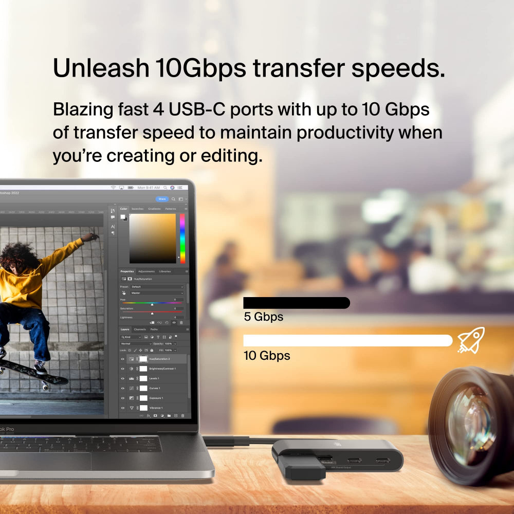 موزع منافذ USB-C من بيلكين إلى 4 منافذ USB-C - أسود