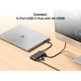 Belkin USB C Hub, 5-Port Hub w/ 4K HDMI Display @ 60Hz, 100W Power Delivery, Fast Data Transfer 10Gbps, USB C Multiport Adapter - Compatible with MacBook, iPad Pro, Chromebook, & More