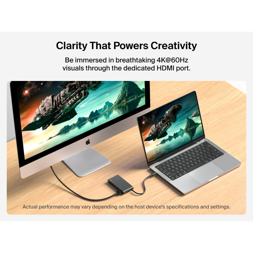 Belkin USB C Hub, 5-Port Hub w/ 4K HDMI Display @ 60Hz, 100W Power Delivery, Fast Data Transfer 10Gbps, USB C Multiport Adapter - Compatible with MacBook, iPad Pro, Chromebook, & More