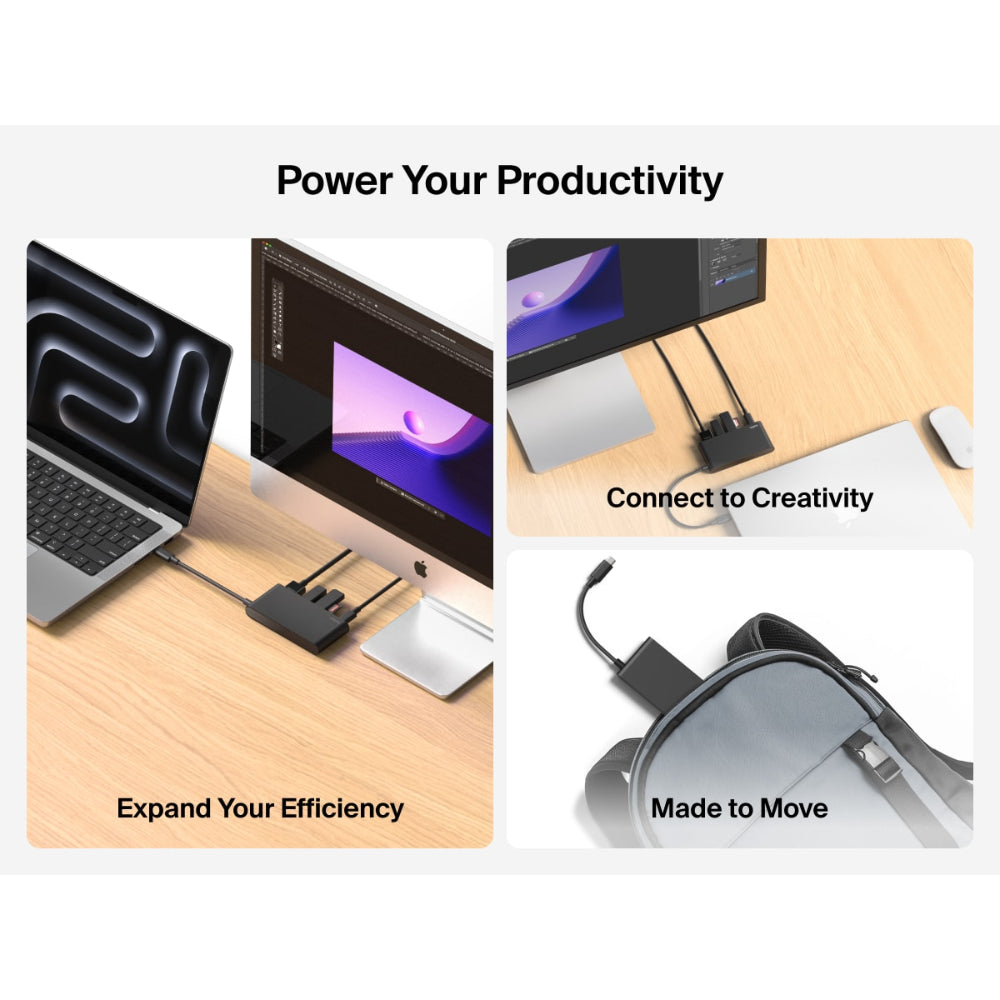 Belkin USB C Hub, 5-Port Hub w/ 4K HDMI Display @ 60Hz, 100W Power Delivery, Fast Data Transfer 10Gbps, USB C Multiport Adapter - Compatible with MacBook, iPad Pro, Chromebook, & More