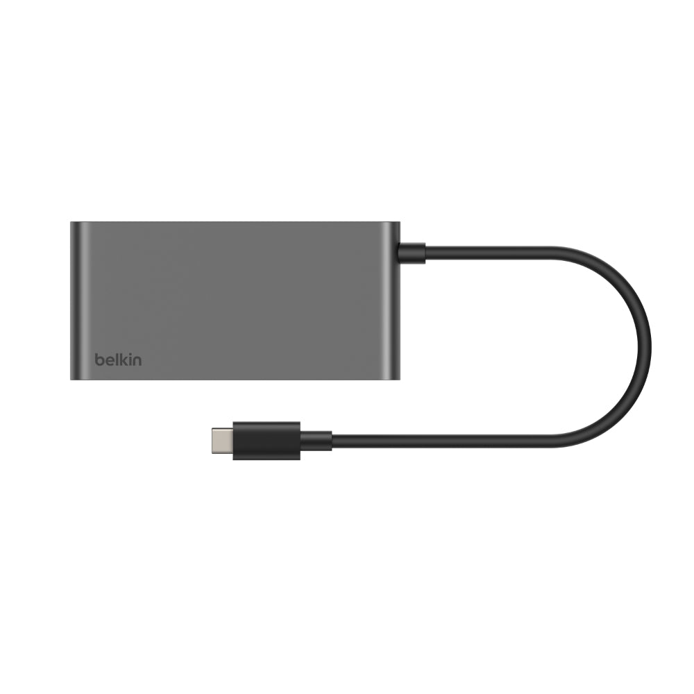 Belkin USB C Hub, 5-Port Hub w/ 4K HDMI Display @ 60Hz, 100W Power Delivery, Fast Data Transfer 5Gbps, USB C Multiport Adapter for MacBook, iPad Pro, Chromebook, & More - Upgraded HDMI 2.0 - Grey