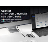 Belkin USB C Hub, 5-Port Hub w/ 4K HDMI Display @ 60Hz, 100W Power Delivery, Fast Data Transfer 5Gbps, USB C Multiport Adapter for MacBook, iPad Pro, Chromebook, & More - Upgraded HDMI 2.0 - Grey