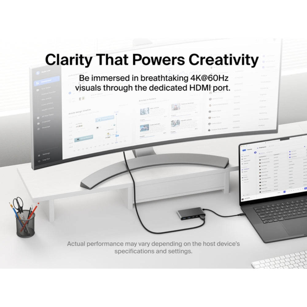 Belkin USB C Hub, 5-Port Hub w/ 4K HDMI Display @ 60Hz, 100W Power Delivery, Fast Data Transfer 5Gbps, USB C Multiport Adapter for MacBook, iPad Pro, Chromebook, & More - Upgraded HDMI 2.0 - Grey