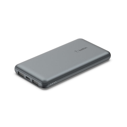 Belkin BoostCharge Power Bank 10K - Battery Pack w/ USB-C & USB-A Ports, 15Watts Output Power, Portable Charger for iPhone 15, 14, 13, 12, iPad Pro, Galaxy S24, S24 Ultra, S24+ - Space Grey