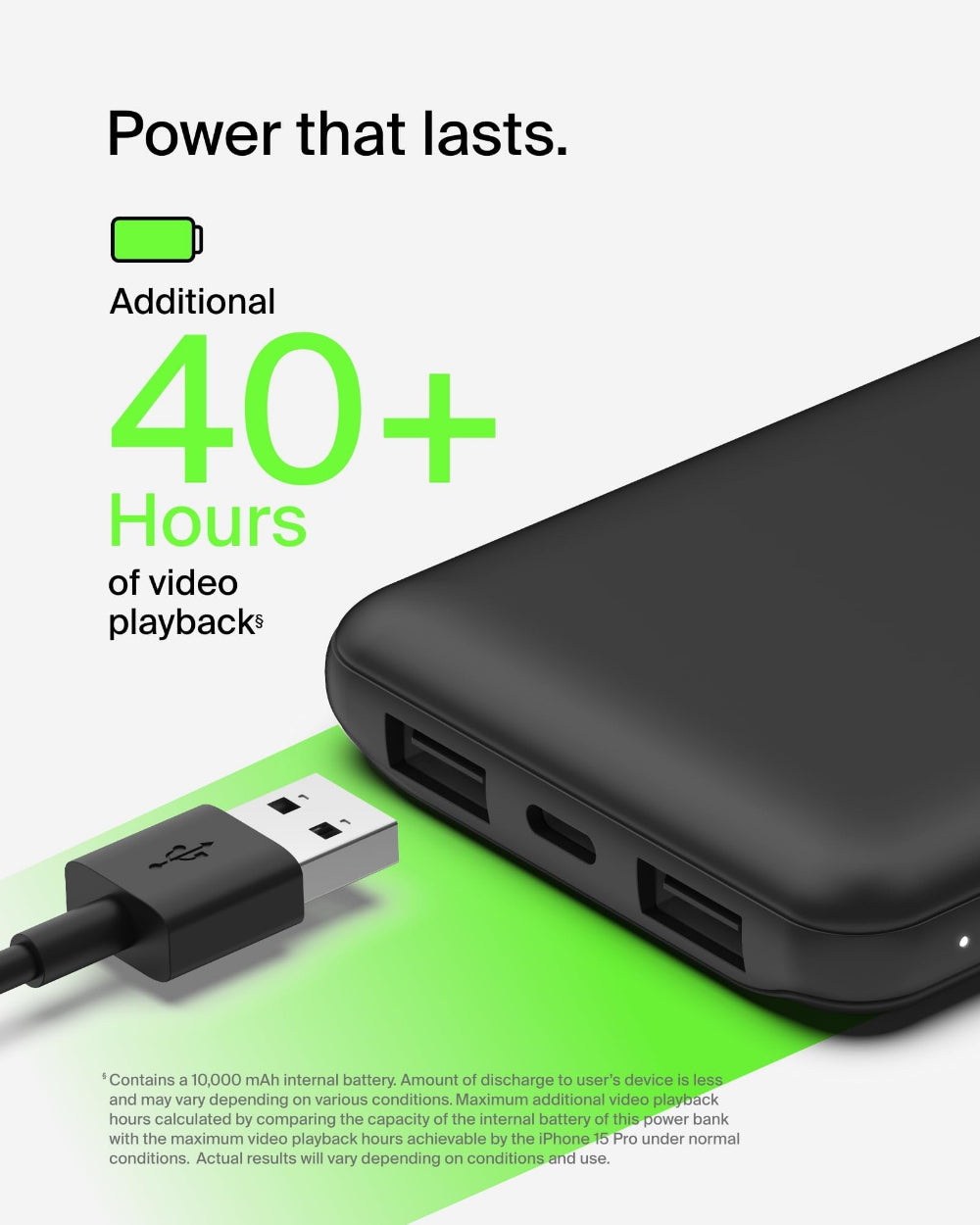 [OPEN BOX] BELKIN BoostCharge Power Bank 10K mAh 15W Quick Charge 2x USB-C, 2x USB-A Ports - Black
