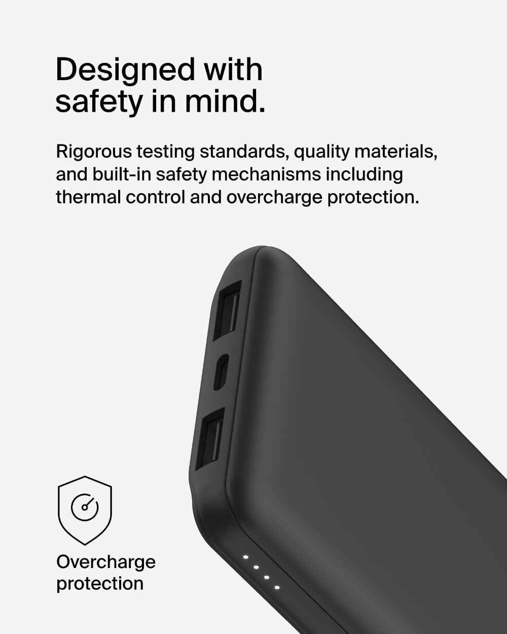 [OPEN BOX] BELKIN BoostCharge Power Bank 10K mAh 15W Quick Charge 2x USB-C, 2x USB-A Ports - Black