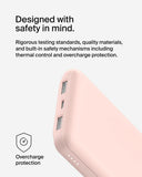 Belkin BoostCharge Power Bank 10K mAh - 15W Quick Charge 2xUSB-C, 2xUSB-A ports for Apple iPhone 12/11 Pro Max/12/11 Pro/12 Mini/12/11/XR/XS/X Max/8/8 Plus iPad Pro/iPad Mini - Rosegold
