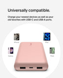 باور بانك بيلكين بوست تشارج 20 ألف 15 واط، منفذ USB-C واحد ومنفذان USB-A - ذهبي وردي