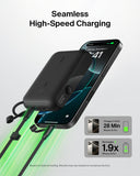 Belkin BoostCharge Power Bank 10K with Display| 20W Fast Charging 2x USB-C, Ports with Detachble USB-C Cable, TSA Approved Safe for Flying, Black