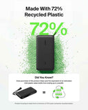 Belkin BoostCharge Power Bank 20K with Display| 20W Fast Charging 2x USB-C, 1x USB-A Ports with Detachble USB-C Cable, TSA Approved Safe for Flying, Black