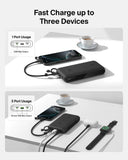 Belkin BoostCharge Power Bank 20K with Display| 20W Fast Charging 2x USB-C, 1x USB-A Ports with Detachble USB-C Cable, TSA Approved Safe for Flying, Black