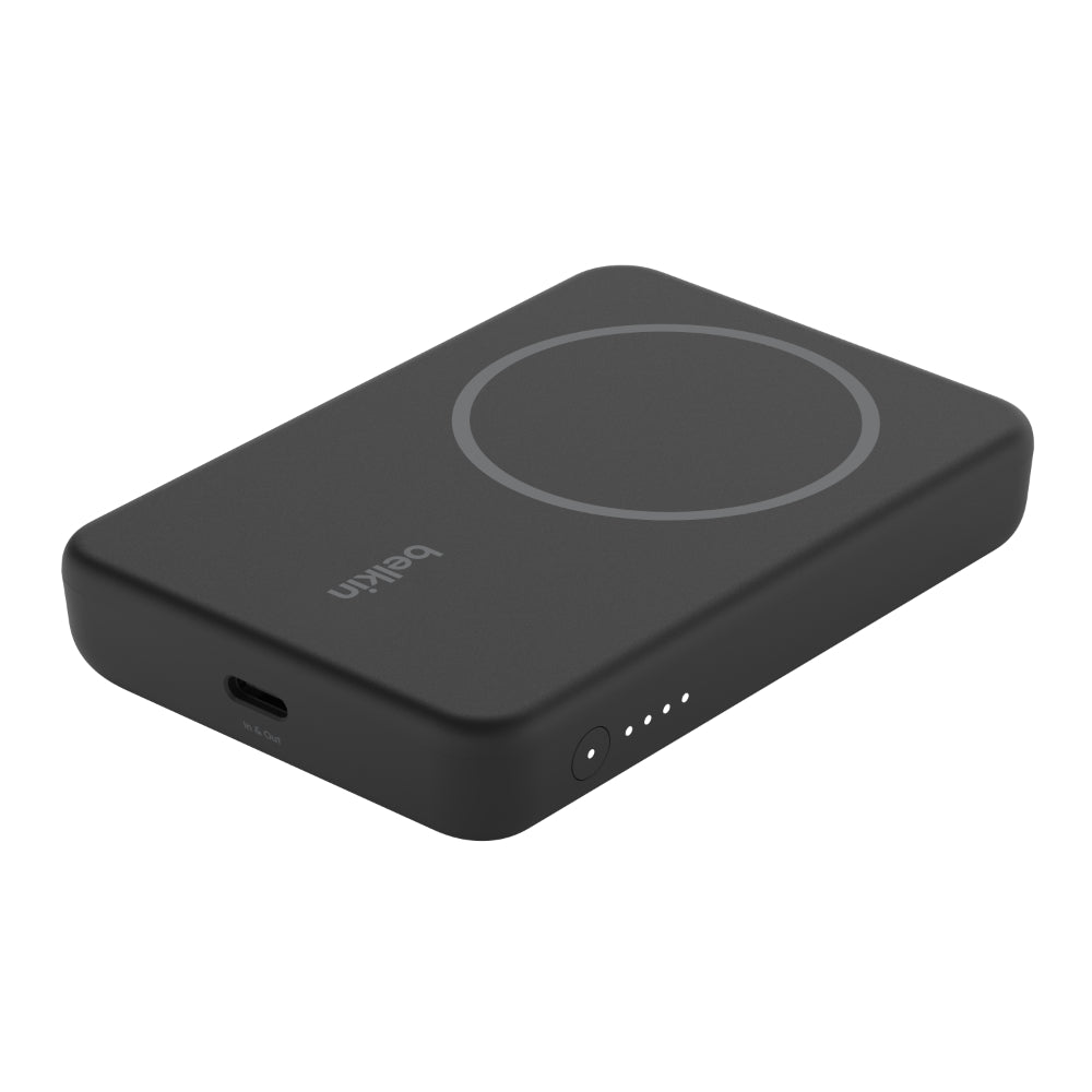 BELKIN BoostCharge Magnetic Wireless Power Bank 5K mAh MagSafe Compatible with Kick Stand - Black