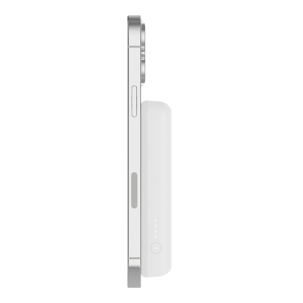 BELKIN BoostCharge Magnetic Wireless Power Bank 5K mAh MagSafe Compatible with Kick Stand - White