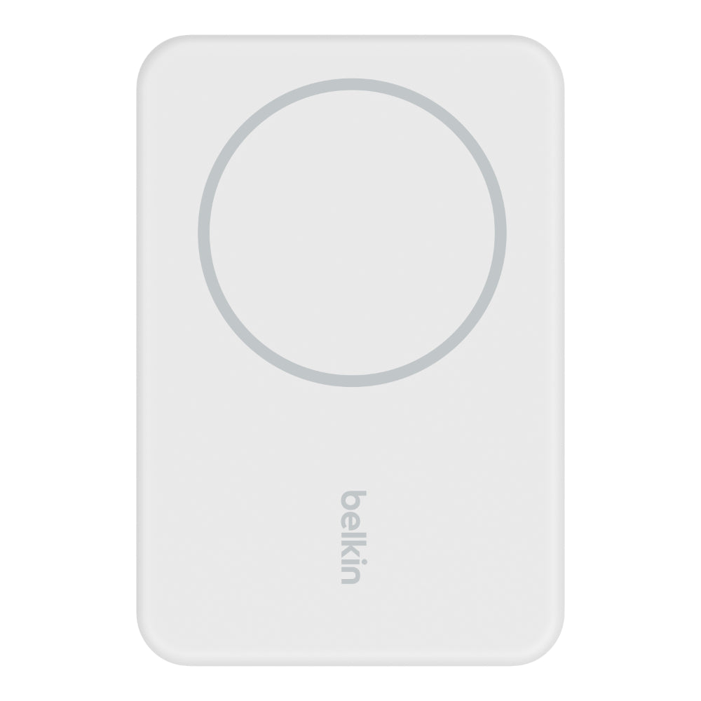 BELKIN BoostCharge Magnetic Wireless Power Bank 5K mAh MagSafe Compatible with Kick Stand - White