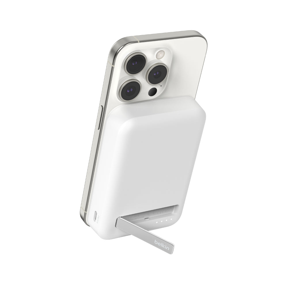 BELKIN Powerbank Qi2 Wireless 10K Kick Stand White