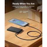 Belkin Slim Magnetic Power Bank 5K| Thin, Portable MagSafe Wireless & USB-C Charger, Strong Magnet, Pocket-Sized Power for iPhone & USB-C Devices, TSA Approved - Black