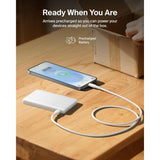 Belkin Slim Magnetic Power Bank 5K| Thin, Portable MagSafe Wireless & USB-C Charger, Strong Magnet, Pocket-Sized Power for iPhone & USB-C Devices, TSA Approved - White