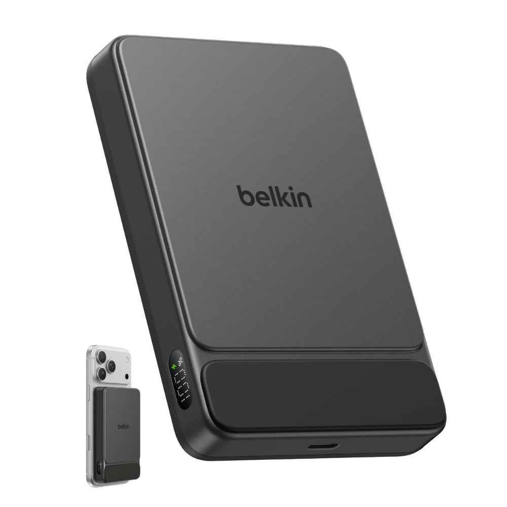 Belkin UltraCharge Slim Magnetic Power Bank 10K | Qi2 25W Wireless Charging, 30W USB-C Port, Digital Display, for iPhone 18/17/16/15/14/13/12, Samsung Phones w/ Magnetic Case, Black