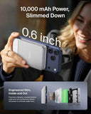 Belkin UltraCharge Slim Magnetic Power Bank 10K | Qi2 25W Wireless Charging, 30W USB-C Port, Digital Display, for iPhone 18/17/16/15/14/13/12, Samsung Phones w/ Magnetic Case, White