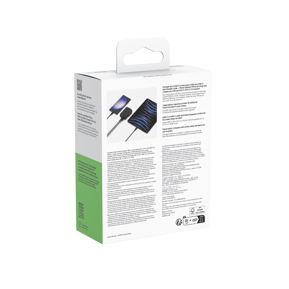BELKIN Powerbank 5K 20W &amp; Hybrid Ac 25W Pd Multi P