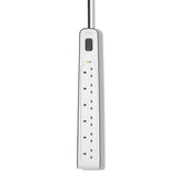 Belkin 6-Way Surge Protection Strip with 2 Meters Power Cord - Heavy Duty Electrical Extension Socket, 14AWG capacity with On/Off Switch, for 6 Devices, Anti-Surge / Anti-Fluctuation - White
