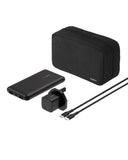 Belkin Travel Kit 3 Power Bundle, 10000mAh Power Bank + 25W Wall Charger + USB-C Cable + Travel Zipper Pouch, for Travel and Leisure, Black