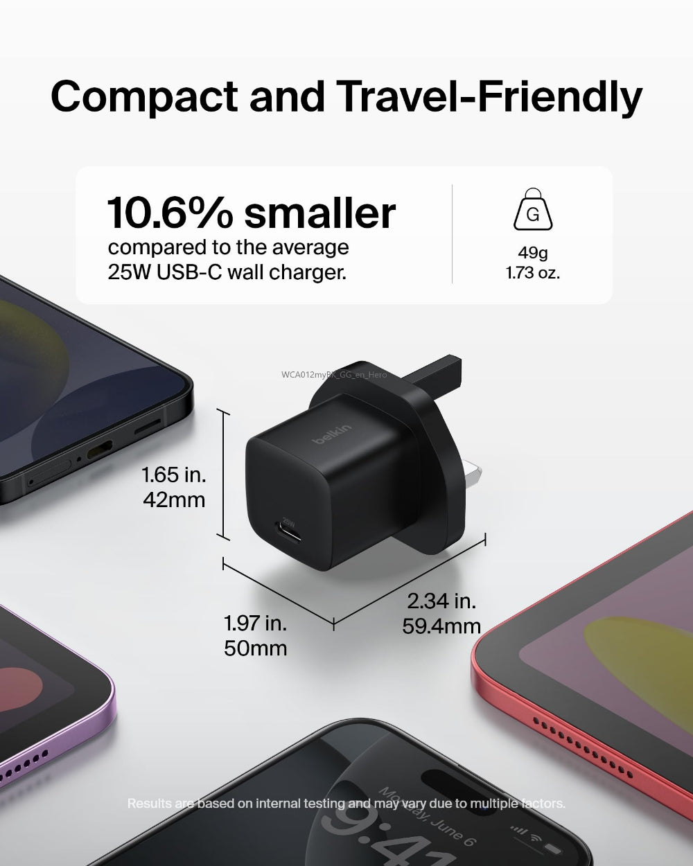 Belkin Travel Kit 3 Power Bundle, 10000mAh Power Bank + 25W Wall Charger + USB-C Cable + Travel Zipper Pouch, for Travel and Leisure, Black