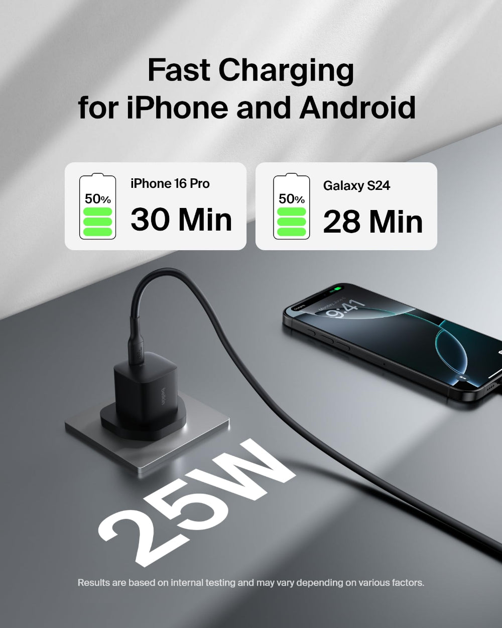 Belkin Travel Kit 3 Power Bundle, 10000mAh Power Bank + 25W Wall Charger + USB-C Cable + Travel Zipper Pouch, for Travel and Leisure, Black