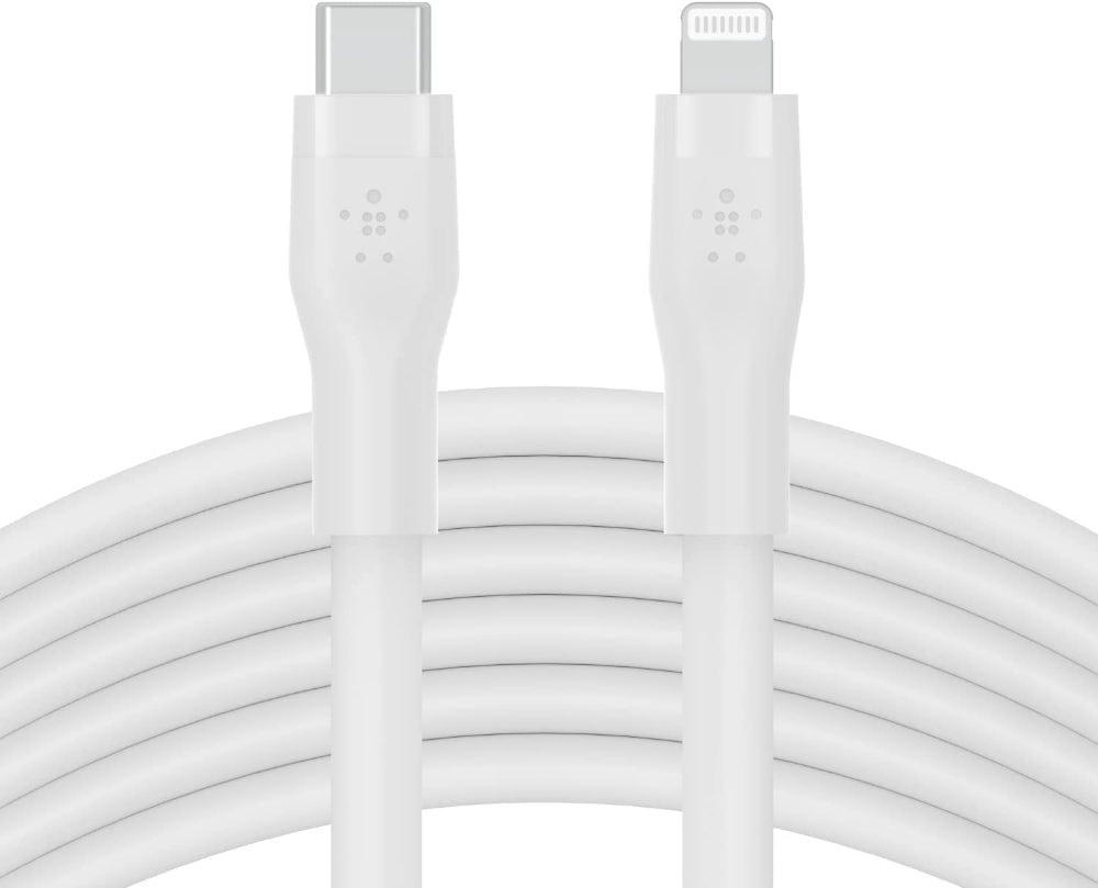 كابل بيلكين بوست تشارج فليكس USB-C إلى لايتنينج - 3 أمتار - أبيض