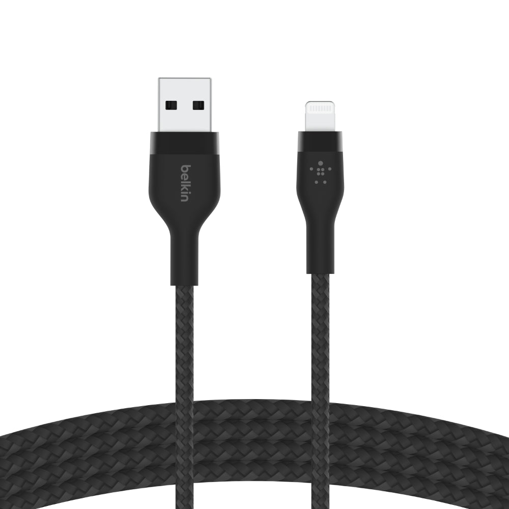 محول بيلكين USB-A إلى كابل LTGBRAID Sil1MBLK