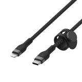 Belkin BOOST?CHARGE Pro Flex USB-C to Lightning Cable 1 Meter - MFi Certified, 25x more Heavy Duty, Includes Cable Clip, for Apple iPhone 13/12/11 Pro/Pro Max/Mini/X/8/8 Plus/iPad/Airpods - Black