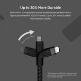 Belkin BOOST?CHARGE Pro Flex USB-C to Lightning Cable 3 Meters - MFi Certified, 30x more Heavy Duty, Includes Cable Clip, for Apple iPhone 13/12/11 Pro/Pro Max/Mini/X/8/8 Plus/iPad/Airpods - Black