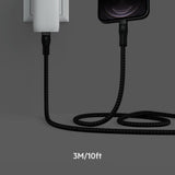 Belkin BOOST?CHARGE Pro Flex USB-C to Lightning Cable 3 Meters - MFi Certified, 30x more Heavy Duty, Includes Cable Clip, for Apple iPhone 13/12/11 Pro/Pro Max/Mini/X/8/8 Plus/iPad/Airpods - Black