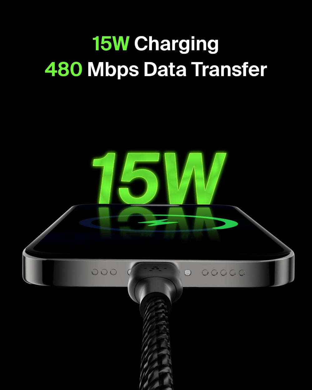 Belkin - Boost Charge USB-C to USB-A Braided Cable 1Meter - Black