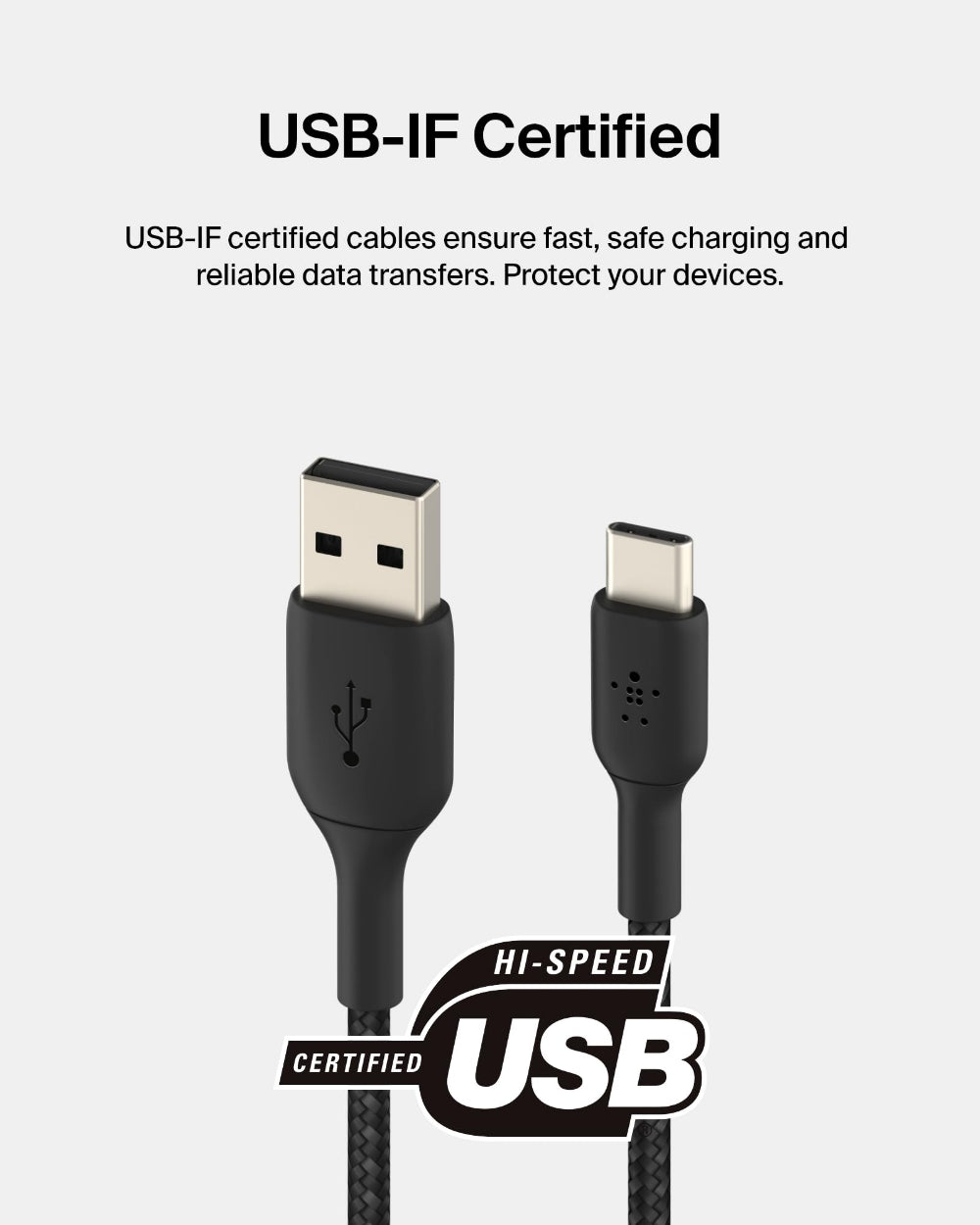 Belkin - Boost Charge USB-C to USB-A Braided Cable 1Meter - Black