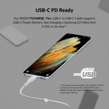 كابل بيلكين - سيليكون - من نوع C إلى C - 2.0 - 1 متر - أسود / أبيض - عبوة من قطعتين