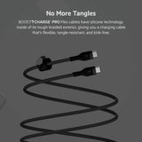 Belkin BoostCharge Pro Flex Braided USB-C to USB-C Charge & Sync Cable 1M| Fast Charge Power Delivery, Heavy Duty, for Apple MacBook Air/Pro, iPad Pro/Air/Mini, Samsung Galaxy S23/22 Ultra - Black