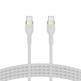 Belkin BoostCharge Pro Flex Braided USB-C to USB-C Charge & Sync Cable 1M| Fast Charge Power Delivery, Heavy Duty, for Apple MacBook Air/Pro, iPad Pro/Air/Mini, Samsung Galaxy S23/22 Ultra - White