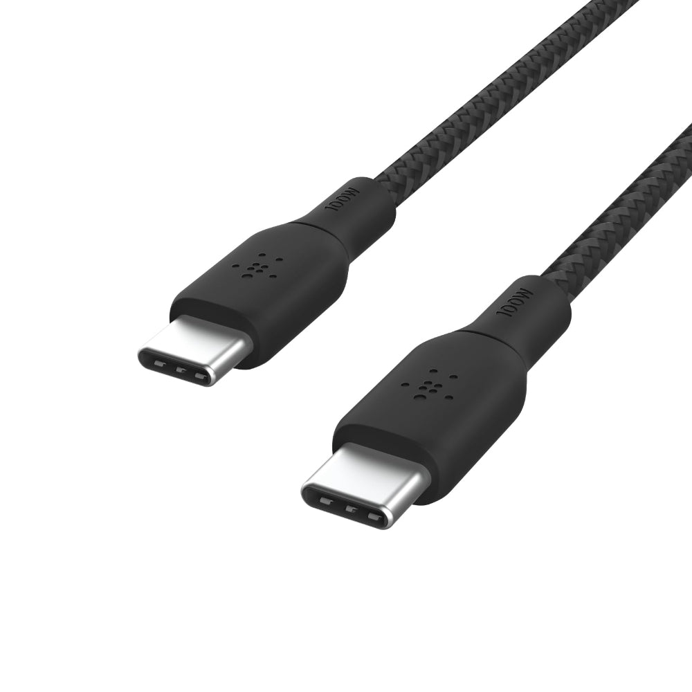 Belkin BoostCharge USB-C to USB-C Braided Cable (3M) 100 Watts - Ultra Fast Charging & Data Cable, USB2.0, 100W PD, USB-IF Certified, for Apple MacBooks, iPad, Windows Laptops, Chromebook -Black