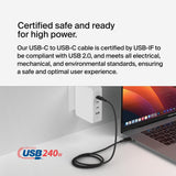Belkin BoostCharge USB-C to USB-C Cable 240W 1M| Ultra Fast Charge Power Delivery, Heavy Duty Braided Nylon, for Apple MacBook Air/Pro, iPad Pro/Air/Mini, Samsung, HP, Dell Laptops and More - Black