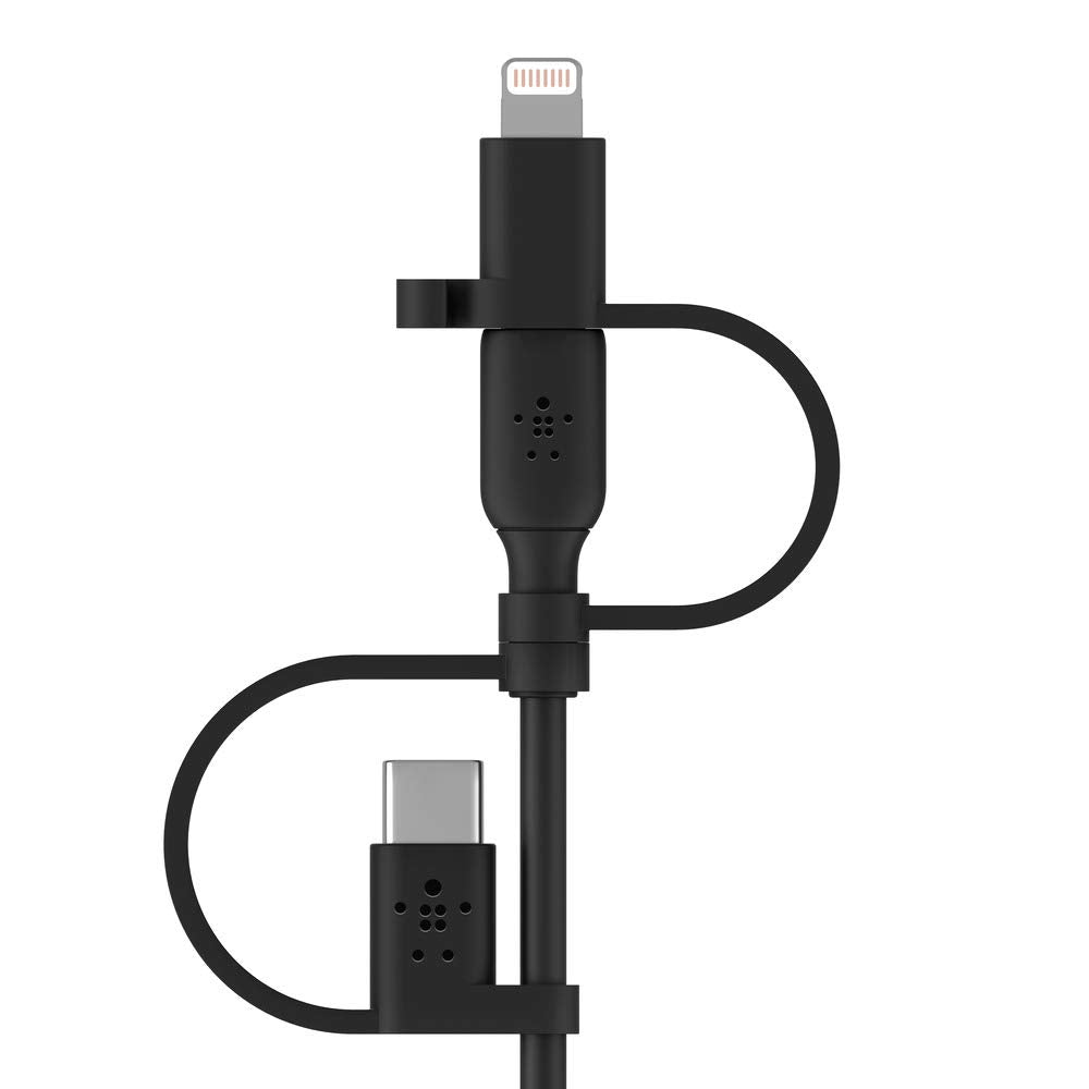 Belkin BoostCharge Universal 3-in-1 Cable 15W (USB-A cable with USB-C, Micro-USB and Lightning connectors) 1M| Universal Charge & Sync Cable, for Apple iOS, Android, and Micro USB devices - Black