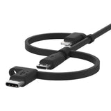 Belkin BoostCharge Universal 3-in-1 Cable 15W (USB-A cable with USB-C, Micro-USB and Lightning connectors) 1M| Universal Charge & Sync Cable, for Apple iOS, Android, and Micro USB devices - Black