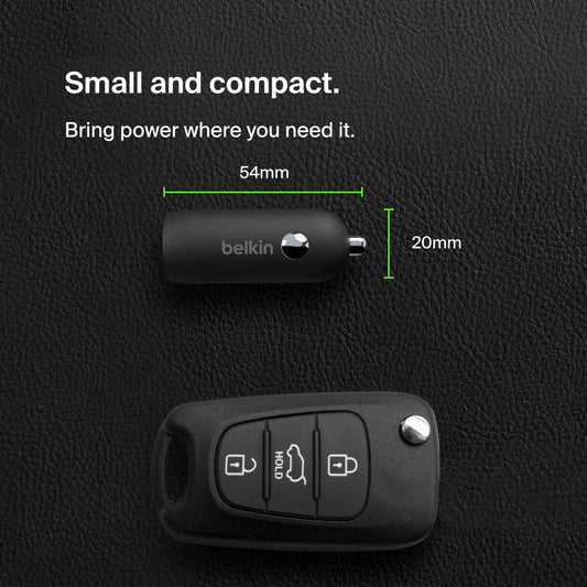 Belkin BOOST?CHARGE 30 Watts PPS Car Charger PD 3.0 - Type-C Fast Charging w/ Advanced Technology, for Apple/Adroid, iPhone 15/14/13, iPads, Samsung Phones, Tablets, and MacBook Air -  Black