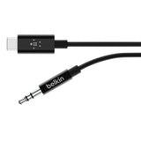 Belkin RockStar USB-C to 3.5mm Aux Cable| 3-Ft  Audio Cable, PVC Jacket with Aluminum Heads, Heavy Duty, for iPhone 15, Samsung Galaxy S23, Z Fold, iPad, MacBook, Pixel, more - Black