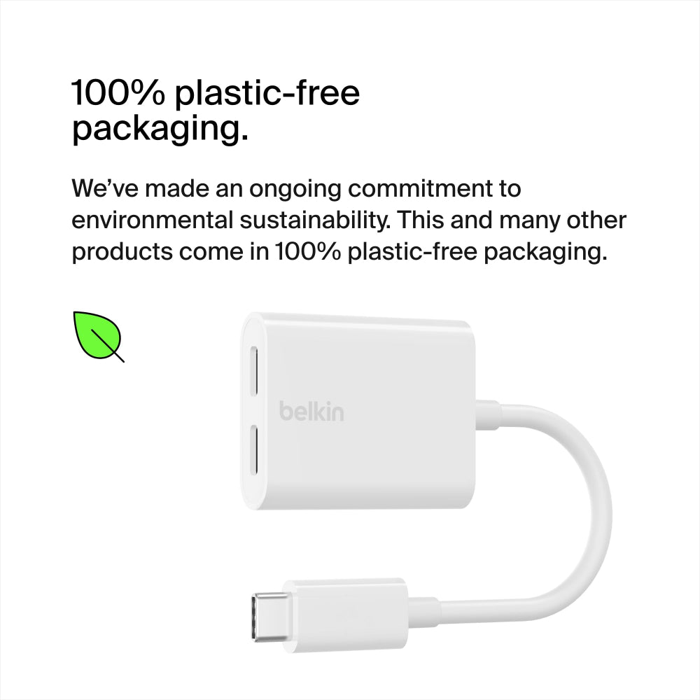 محول بيلكين روكستار 1X USB-C للصوت 1X USB-C للشحن -