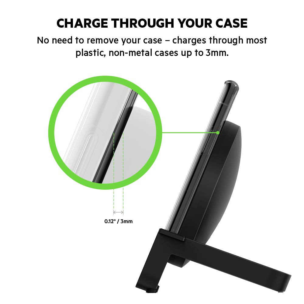 Belkin - Boost Up Wireless Charging Stand 10W with 1.2 m cable and AC adapter - Black