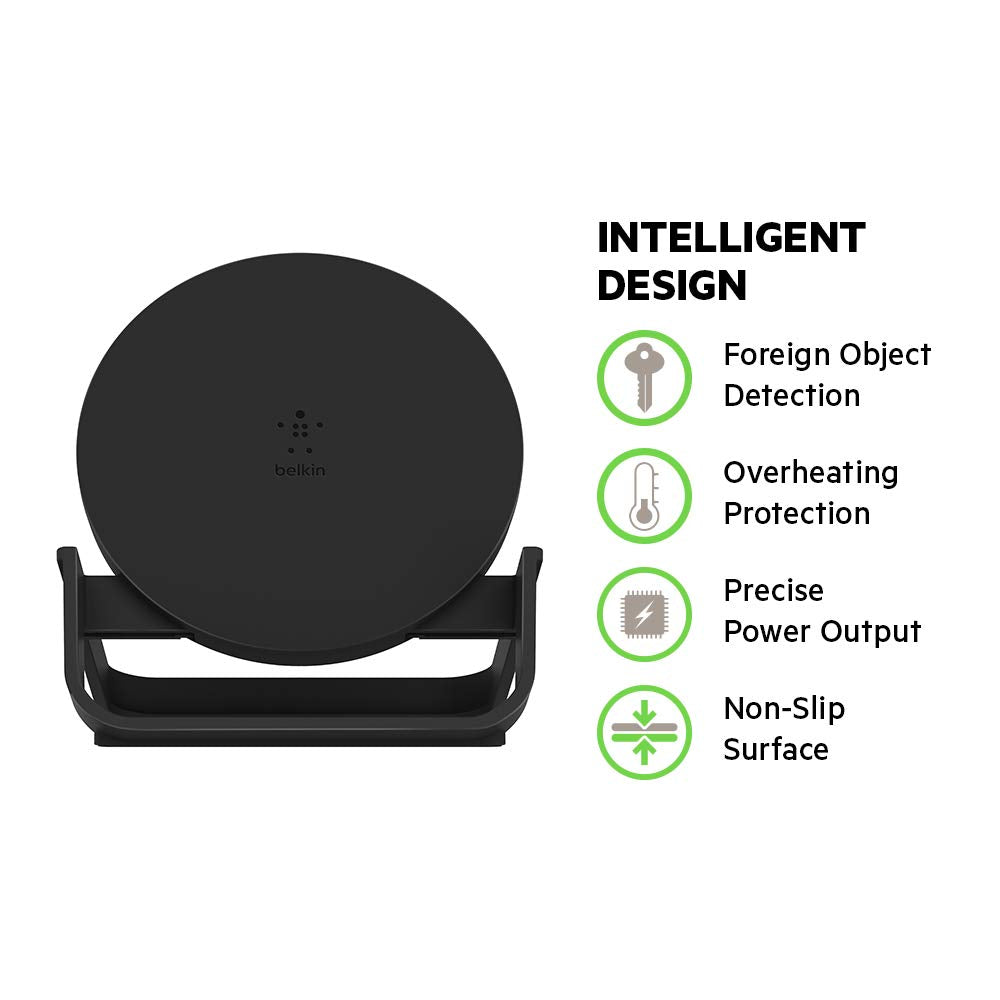 Belkin - Boost Up Wireless Charging Stand 10W with 1.2 m cable and AC adapter - Black