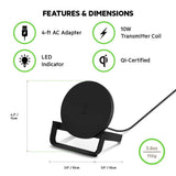 Belkin - Boost Up Wireless Charging Stand 10W with 1.2 m cable and AC adapter - Black