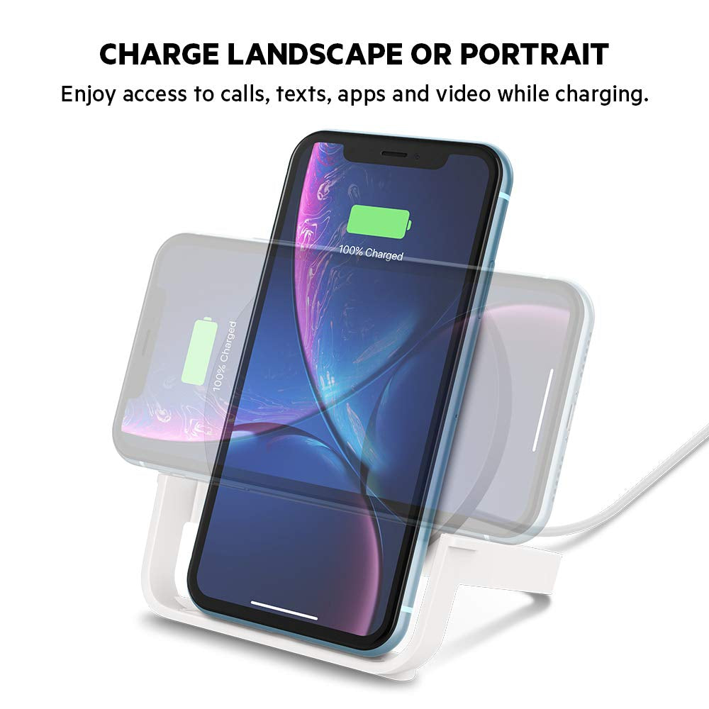 Belkin - Boost Up Wireless Charging Stand 10W with 1.2 m cable and AC adapter - White